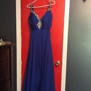 Formal Evening gown, lightly worn, left leg slit